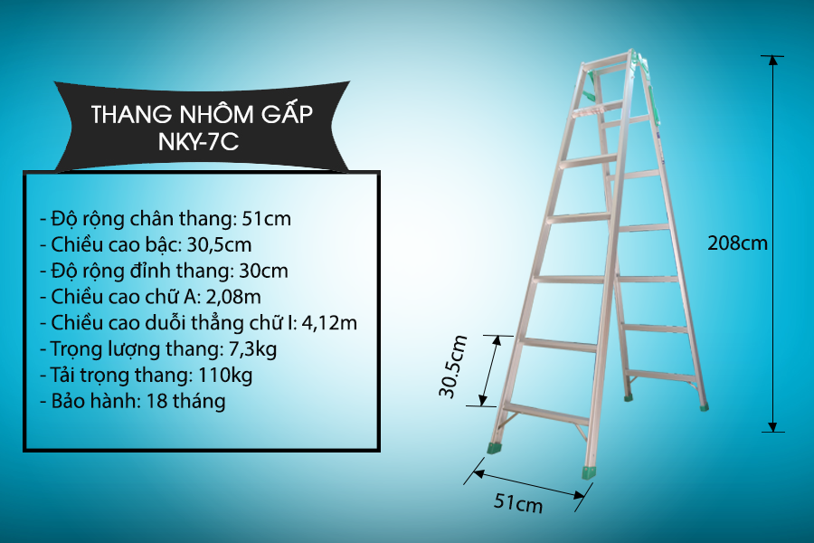 Thang nhôm gấp Nikawa NKY-7C